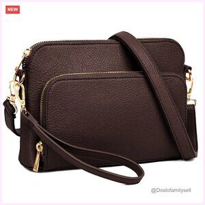PU Leather Crossbody Bag for Women - Small Shoulder Purse for Travel Work Party